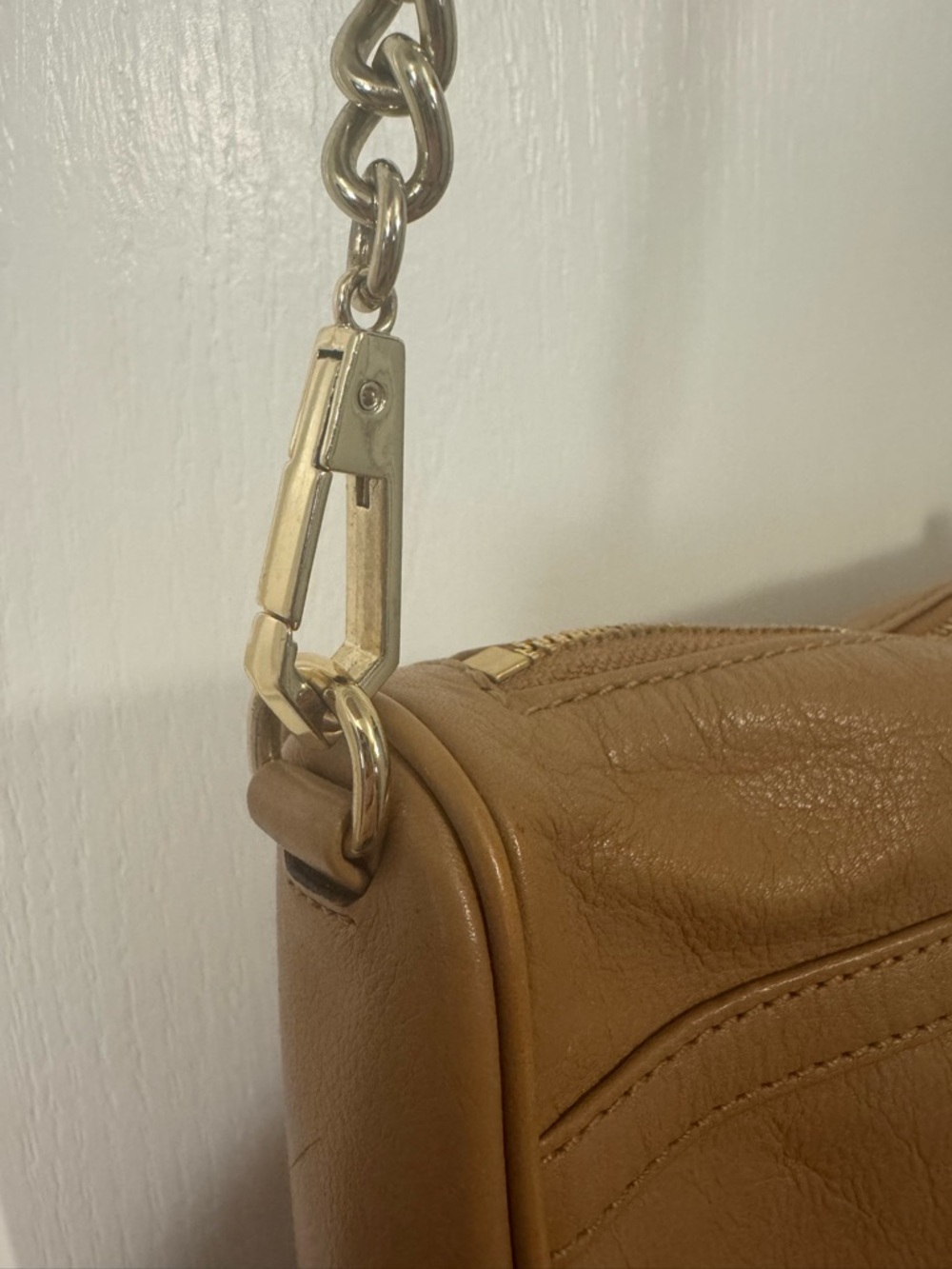 Rebecca Minkoff Tan Leather Crossbody with Chain Strap - Picture 13 of 16